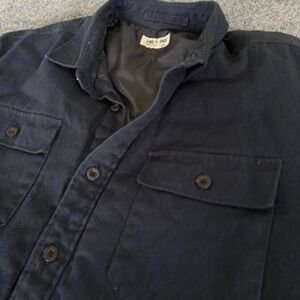 Line Of Trade Jacket Men XL Blue Insulated Lined Shirt Shacket Button Utility